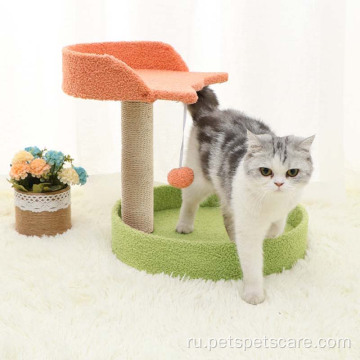 Индивидуальный дизайн плюшевый деревянный скребок для кошек в башне